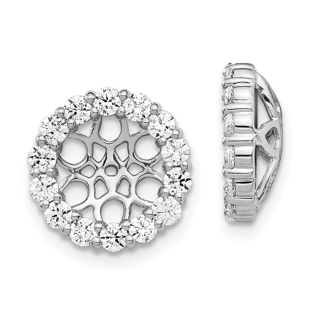14K White Gold Diamond Earring Jackets