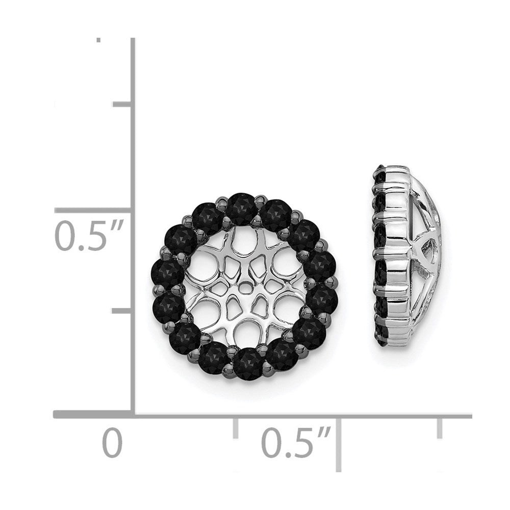 14K White Gold Black Diamond Earring Jackets