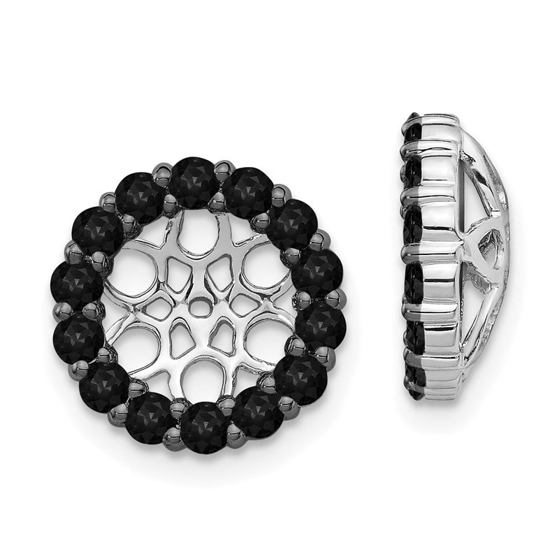 14K White Gold Black Diamond Earring Jackets