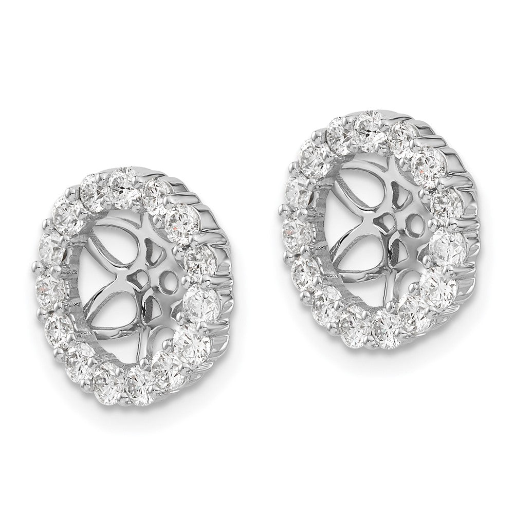 14K White Gold Diamond Earring Jackets