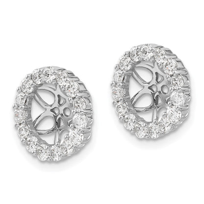 14K White Gold Diamond Earring Jackets