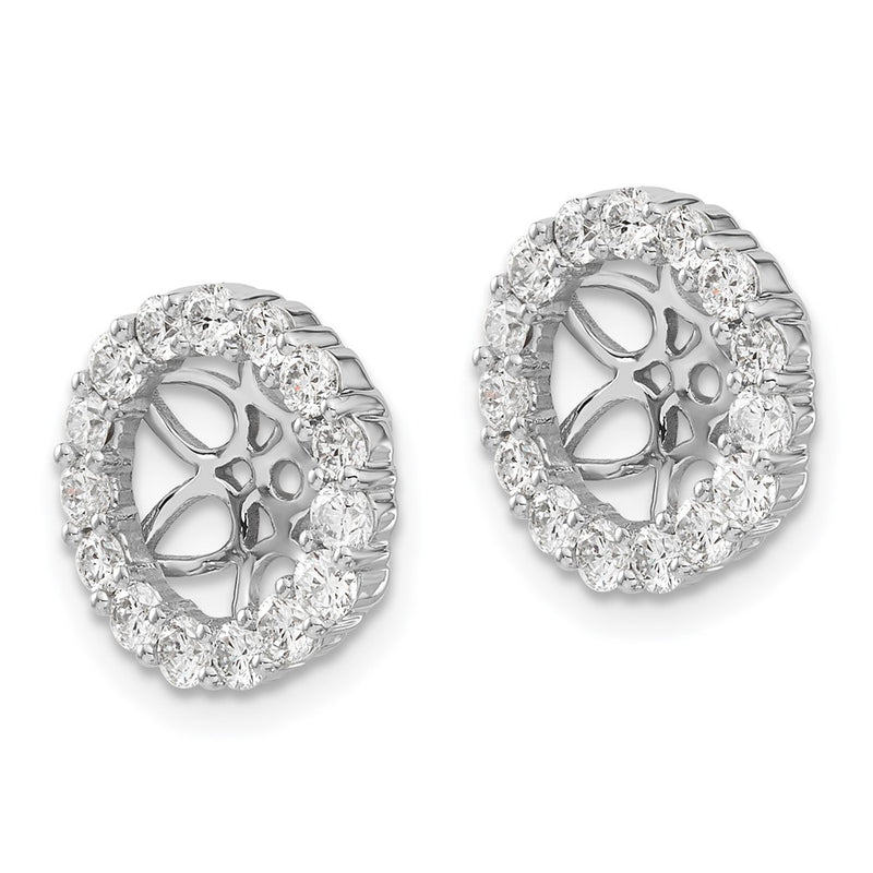 14K White Gold Diamond Earring Jackets