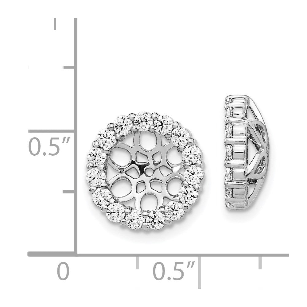 14K White Gold Diamond Earring Jackets