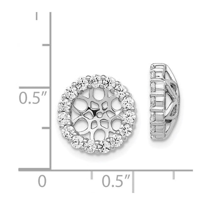 14K White Gold Diamond Earring Jackets