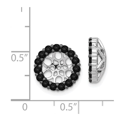 14K White Gold Black Diamond Earring Jackets