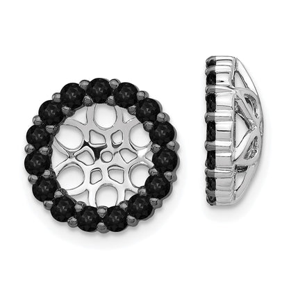 14K White Gold Black Diamond Earring Jackets