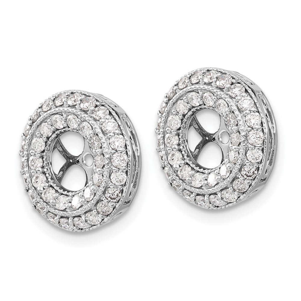 14K White Gold Fancy Diamond Earring Jackets