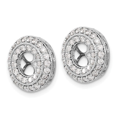 14K White Gold Fancy Diamond Earring Jackets