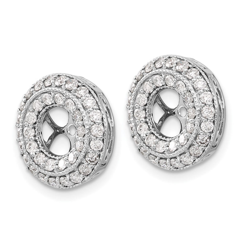 14K White Gold Fancy Diamond Earring Jackets