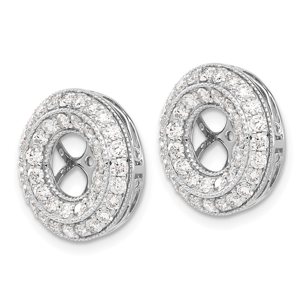 14K White Gold Fancy Diamond Earring Jackets