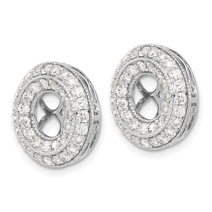 14K White Gold Fancy Diamond Earring Jackets