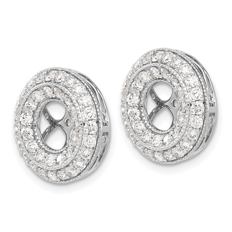 14K White Gold Fancy Diamond Earring Jackets