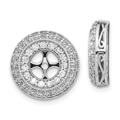 14K White Gold Fancy Diamond Earring Jackets