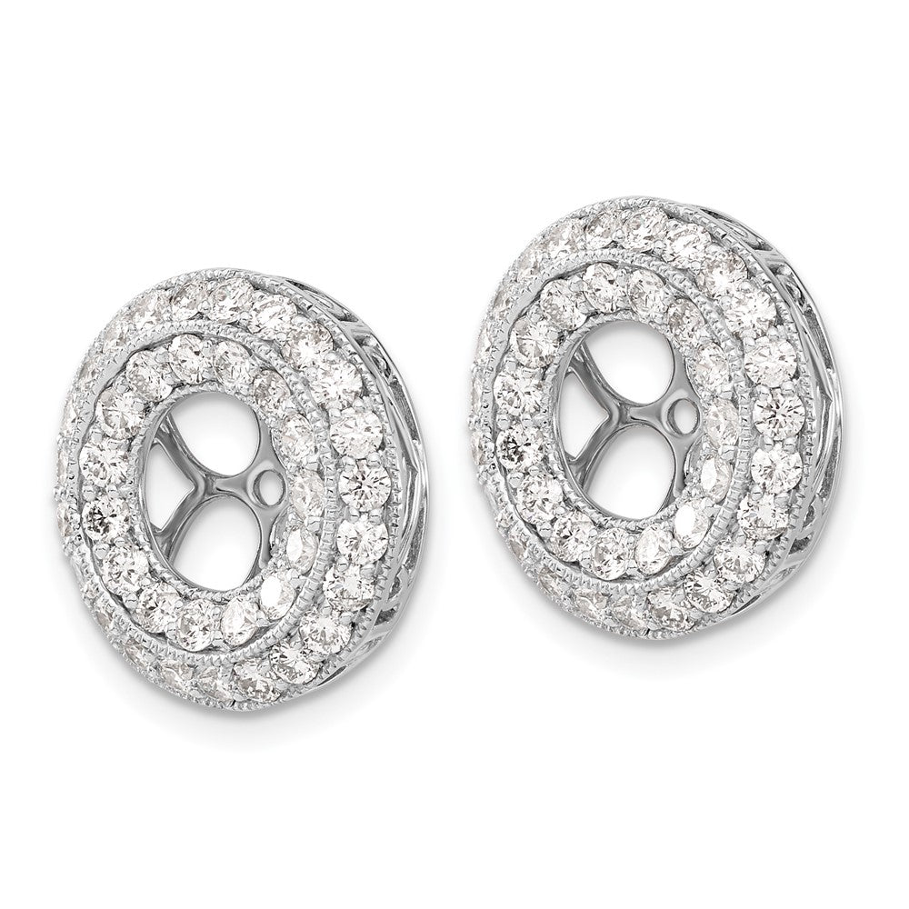 14K White Gold Fancy Diamond Earring Jackets