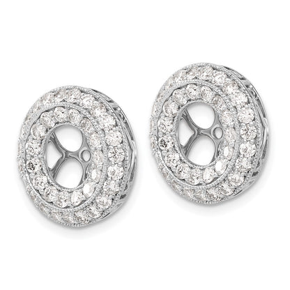 14K White Gold Fancy Diamond Earring Jackets