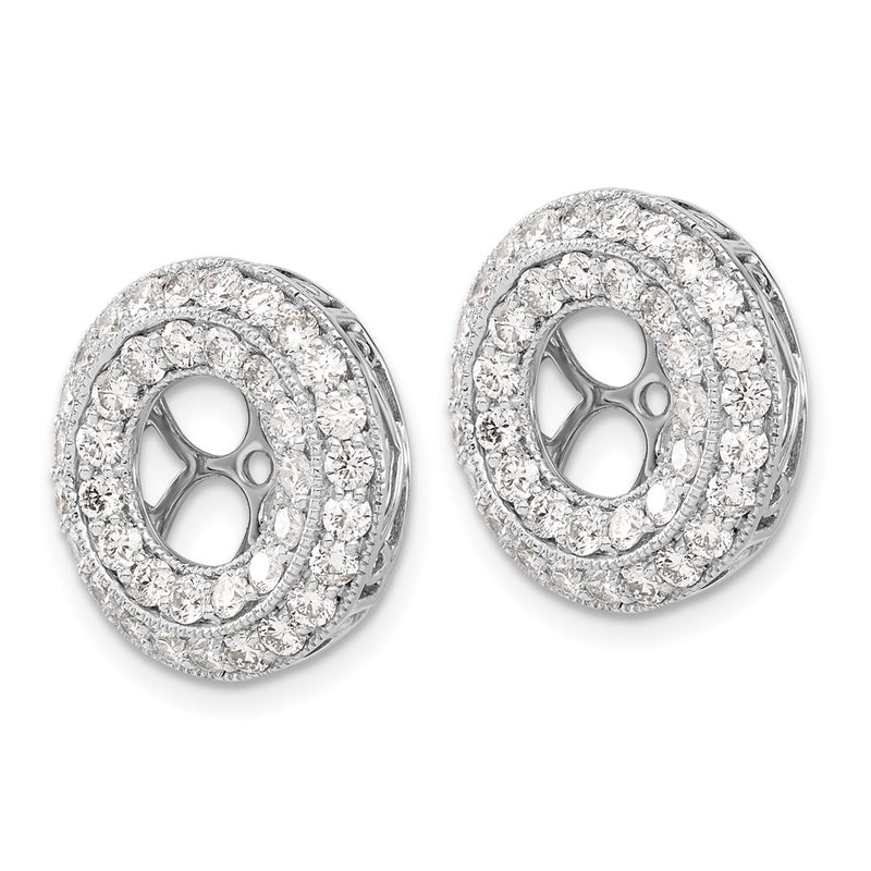14K White Gold Fancy Diamond Earring Jackets