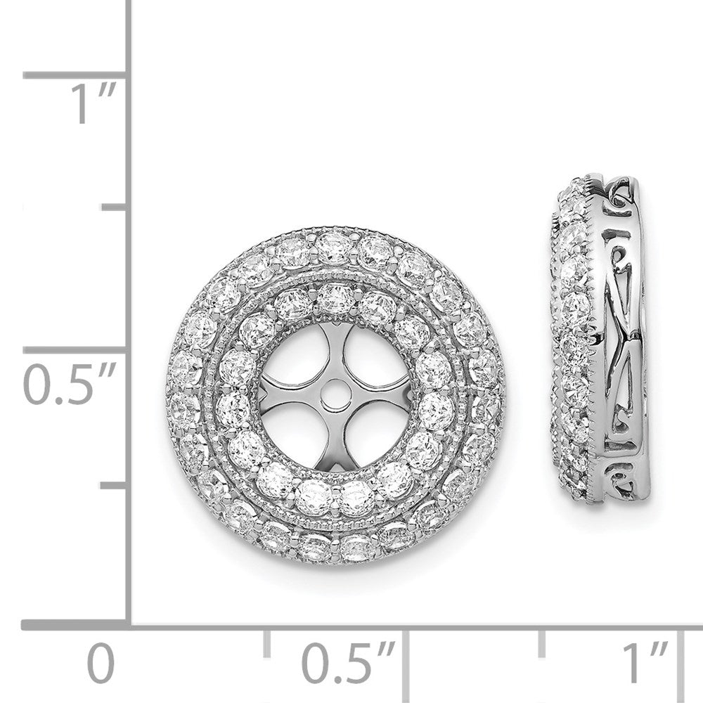 14K White Gold Fancy Diamond Earring Jackets