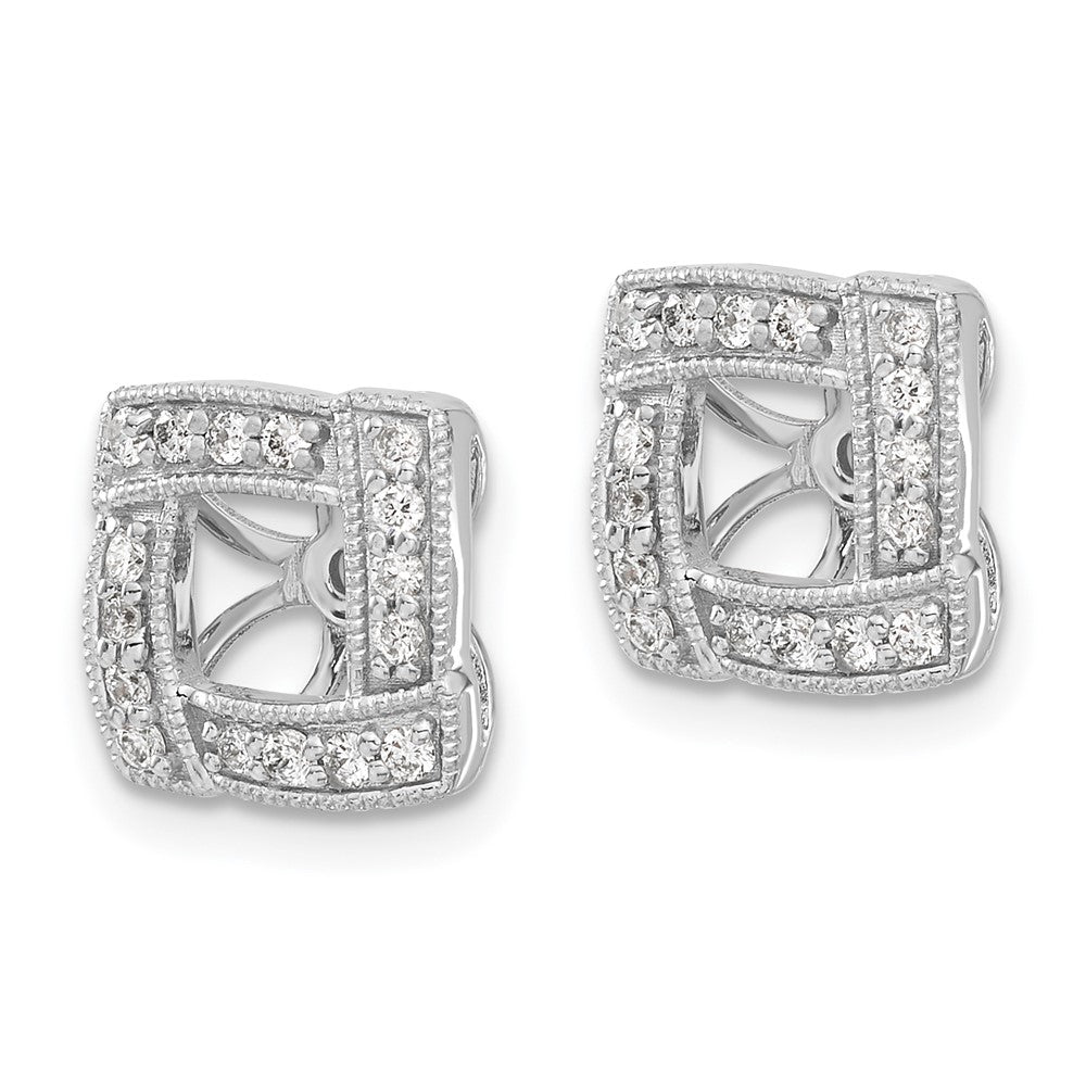 14k White Gold 1/3 Ct. Lab Grown Diamond VS/SI+ G+ with 4.5 mm Earring Jacket