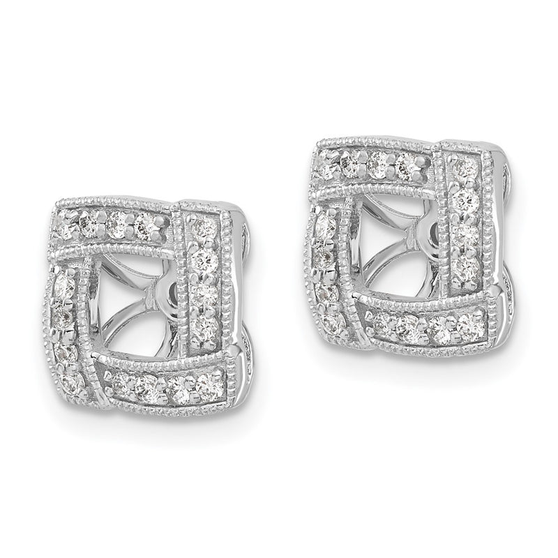 14k White Gold 1/3 Ct. Lab Grown Diamond VS/SI+ G+ with 4.5 mm Earring Jacket