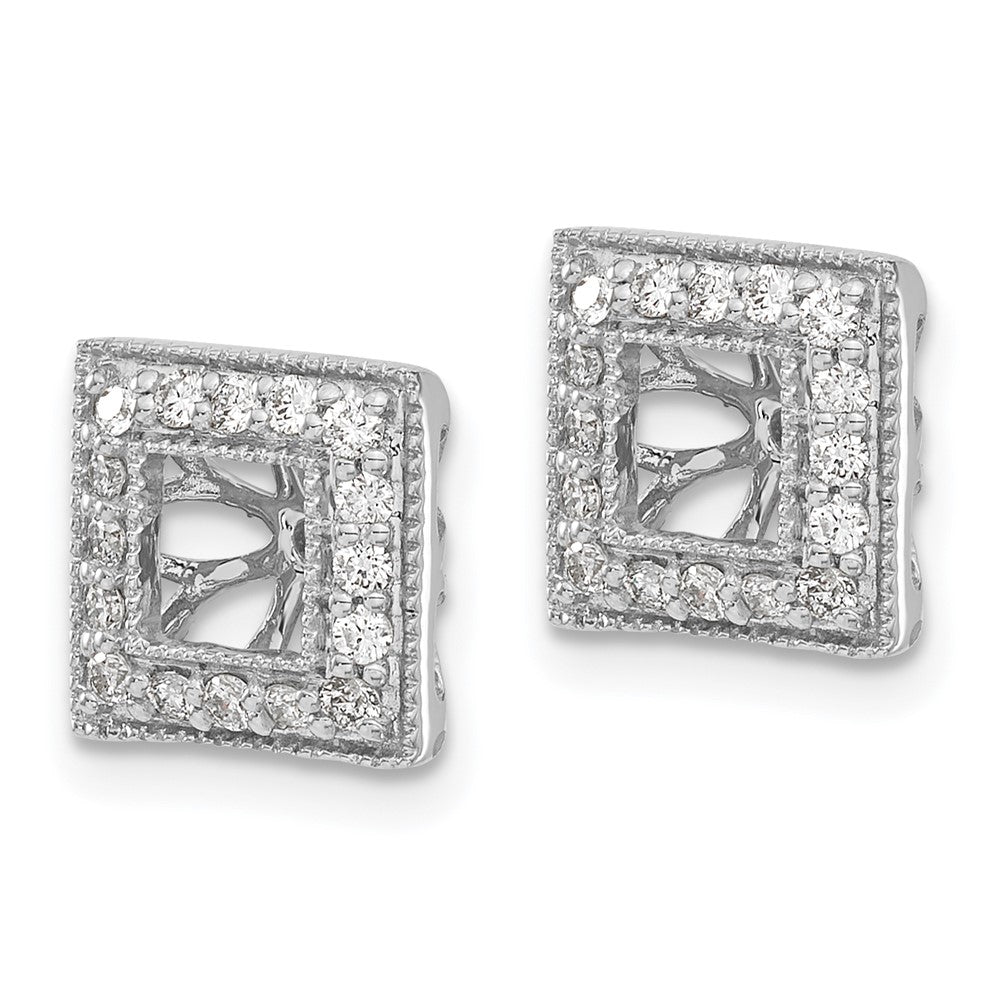 14k White Gold 1/3 Ct. Lab Grown Diamond VS/SI+ G+ with 4 mm Earring Jacket