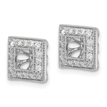 14k White Gold 1/3 Ct. Lab Grown Diamond VS/SI+ G+ with 4 mm Earring Jacket