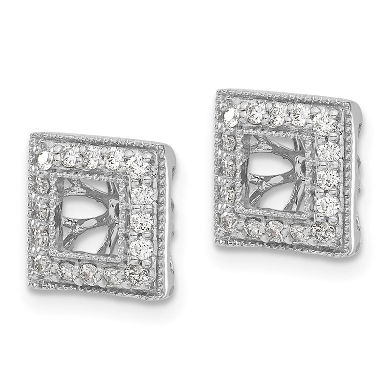 14k White Gold 1/3 Ct. Lab Grown Diamond VS/SI+ G+ with 4 mm Earring Jacket
