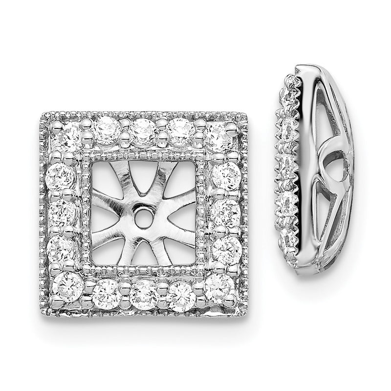14k White Gold 1/2 Ct. Lab Grown Diamond VS/SI+ G+ with 4.75 mm Earring Jacket