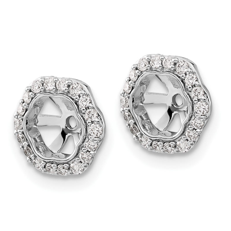 10K White Gold Diamond Earring Jackets
