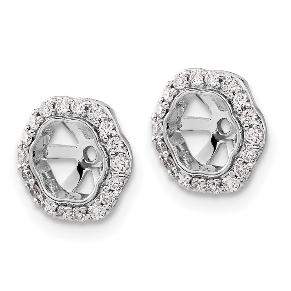14K White Gold Diamond Earring Jackets