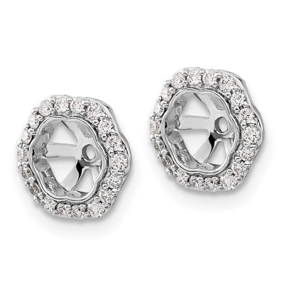 14K White Gold Diamond Earring Jackets