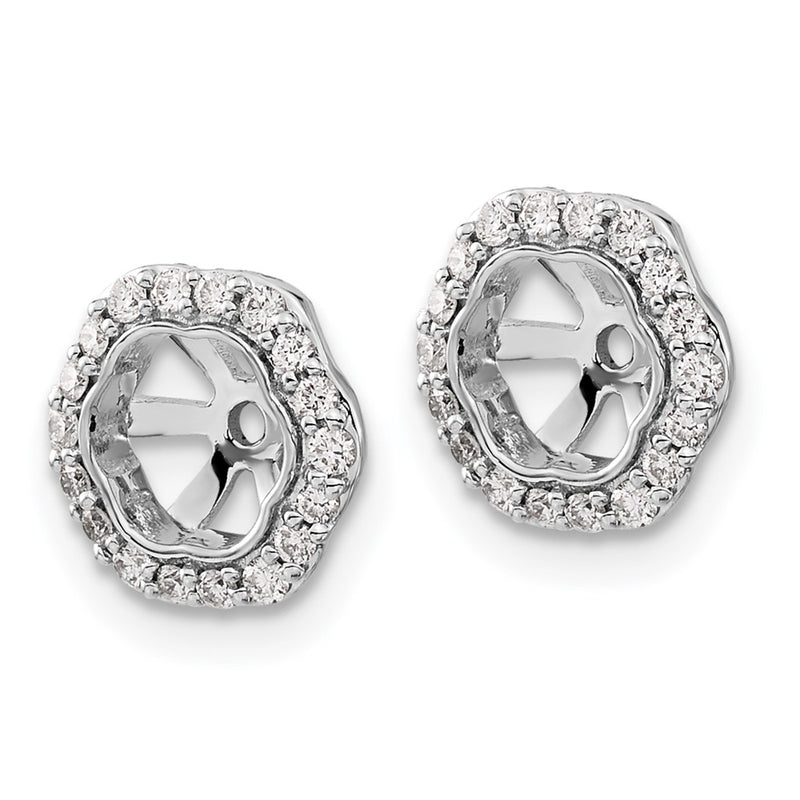 14K White Gold Diamond Earring Jackets