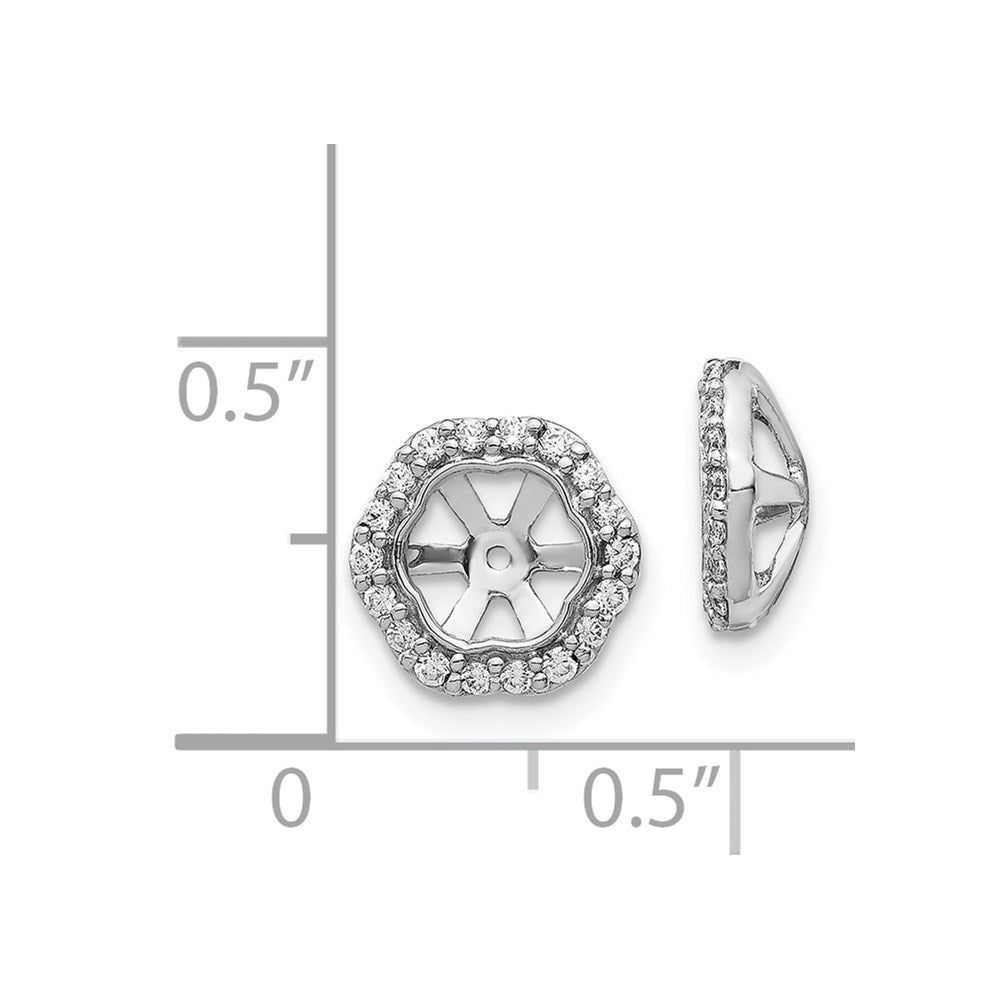14K White Gold Diamond Earring Jackets