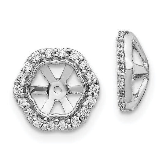 14k White Gold 1/4 Ct. Lab Grown Diamond VS/SI+ G+ with 5 mm Earring Jacket