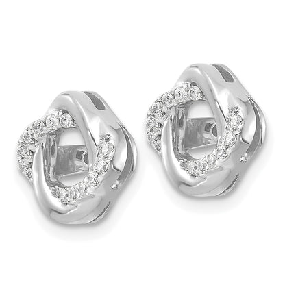 14K White Gold Diamond Jacket Earrings