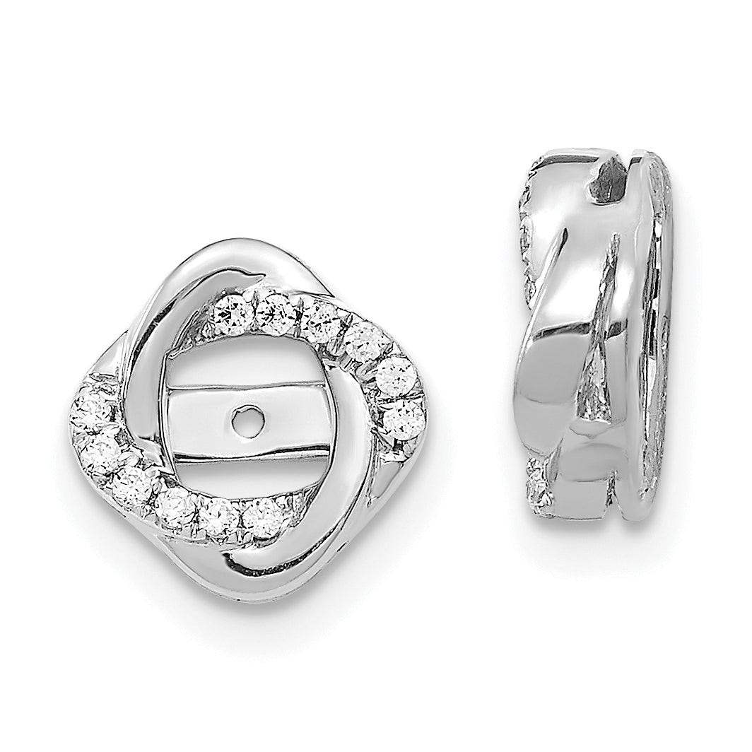 14K White Gold Diamond Jacket Earrings