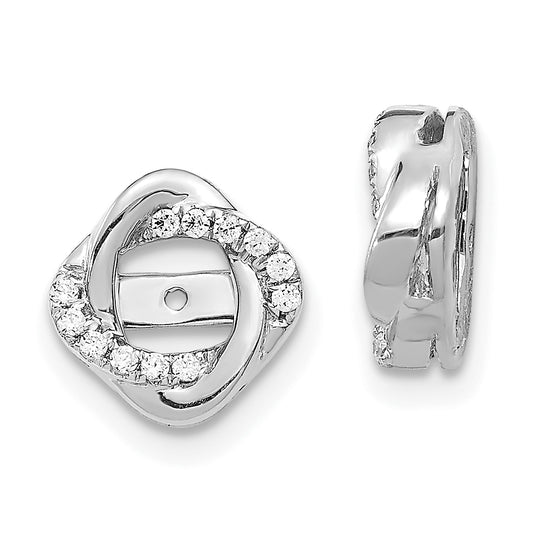 14K White Gold Diamond Jacket Earrings