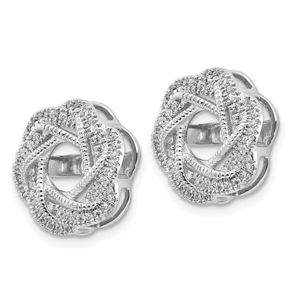14K White Gold Diamond Jacket Earrings