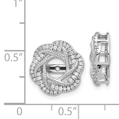 14K White Gold Diamond Jacket Earrings