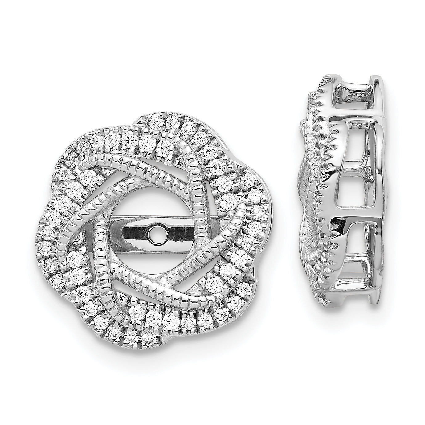 14K White Gold Diamond Jacket Earrings