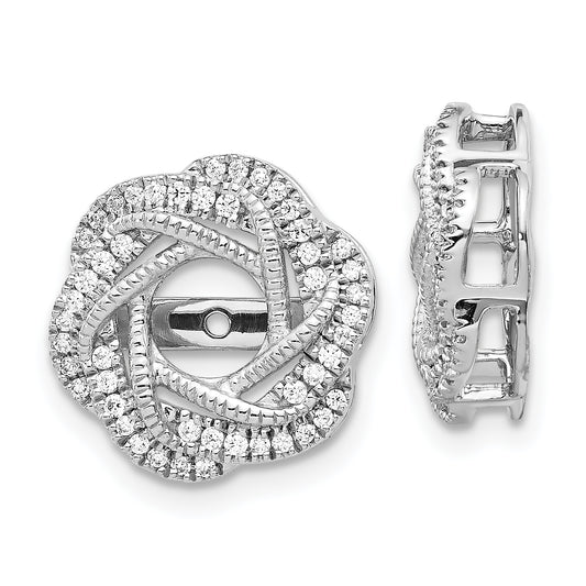 14K White Gold Diamond Jacket Earrings