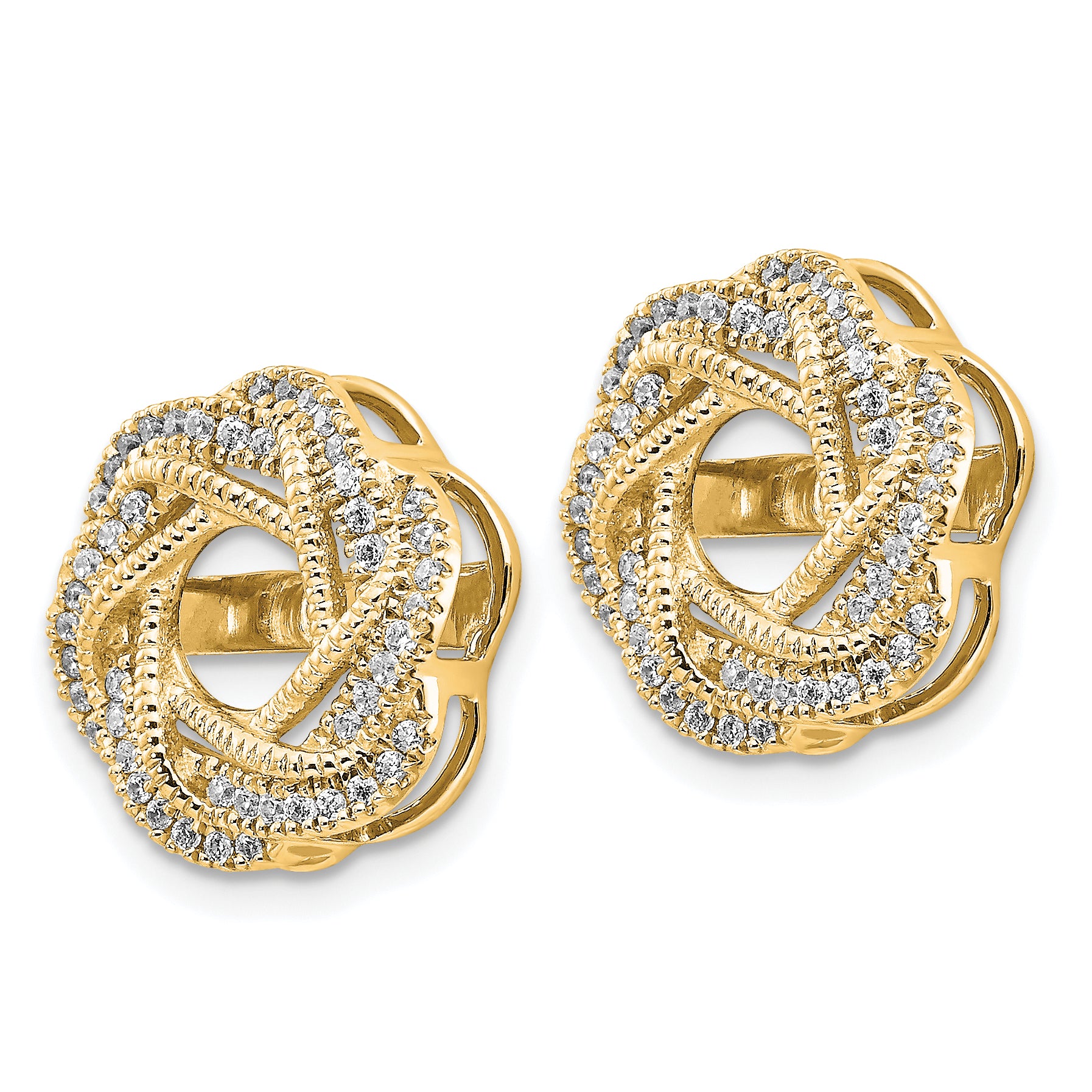 14K Yellow Gold Diamond Jacket Earrings