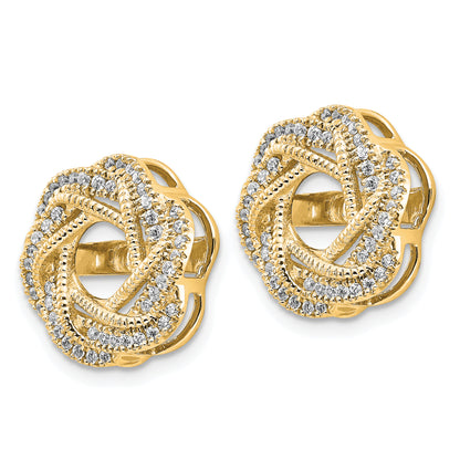 14K Yellow Gold Diamond Jacket Earrings