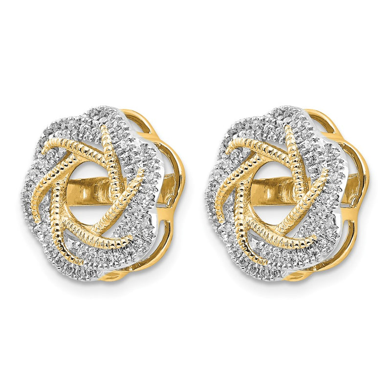 14K Yellow Gold Diamond Jacket Earrings