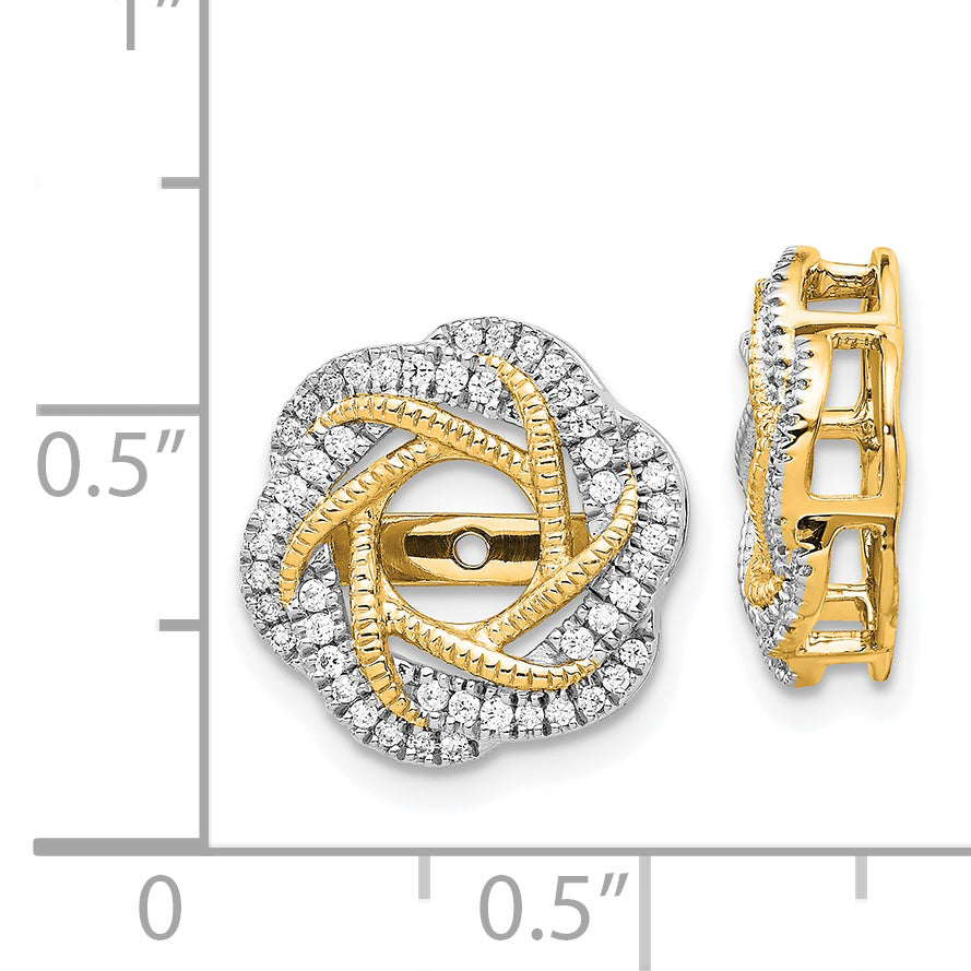 14K Yellow Gold Diamond Jacket Earrings