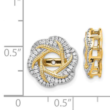 14K Yellow Gold Diamond Jacket Earrings