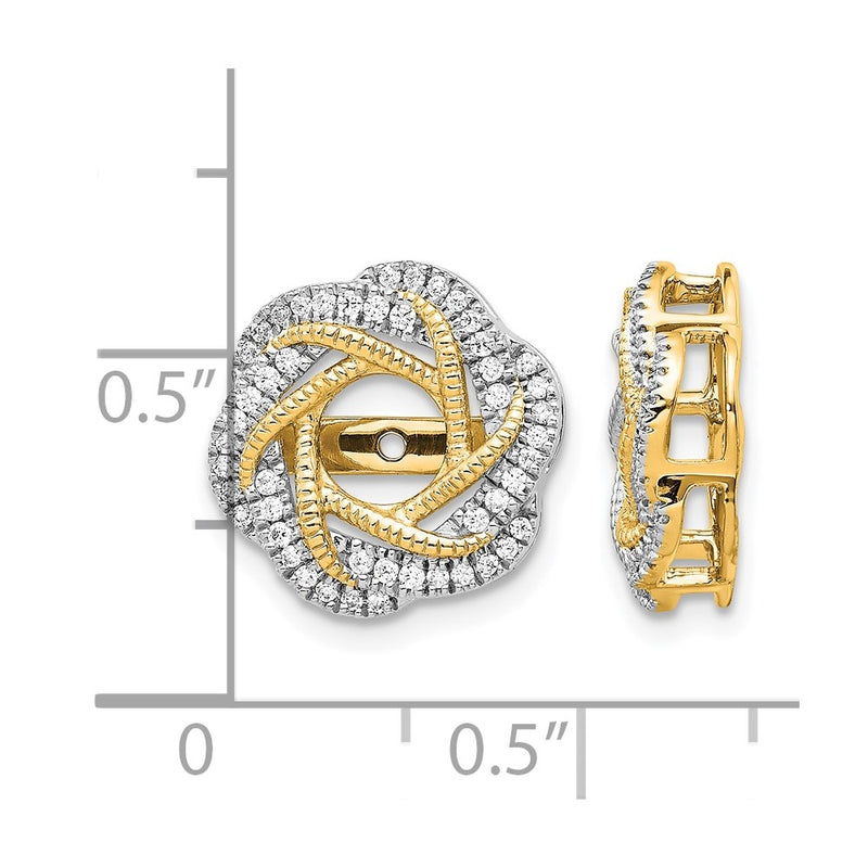 14K Yellow Gold Diamond Jacket Earrings