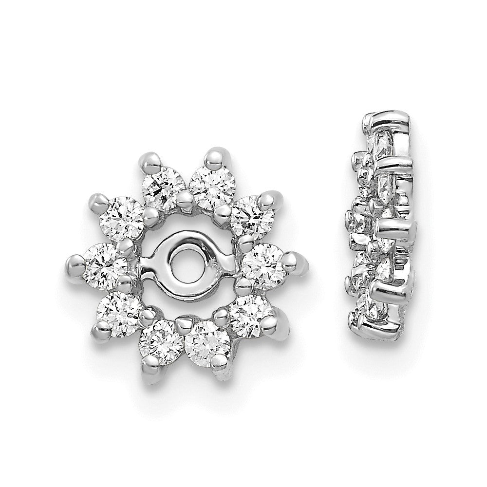 14K White Gold Aa Fancy Diamond Earring Jacket