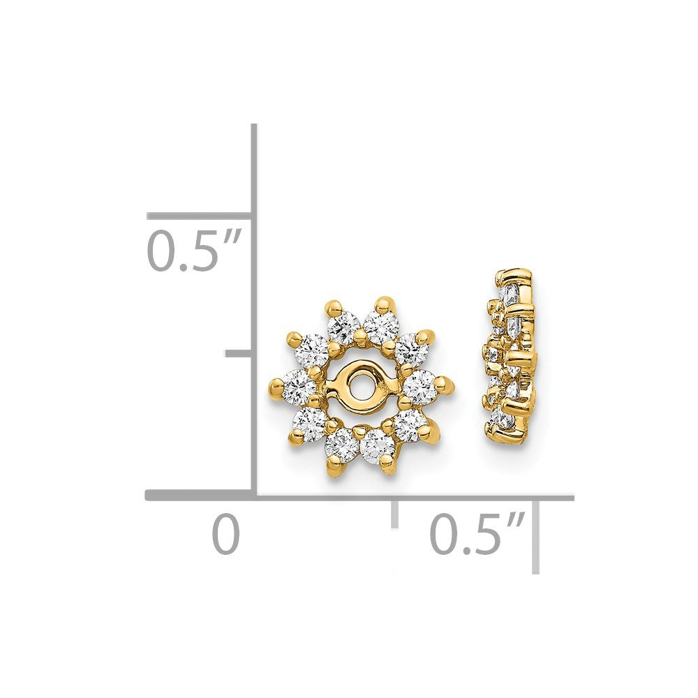 14K Yellow Gold Aa Diamond Earring Jacket