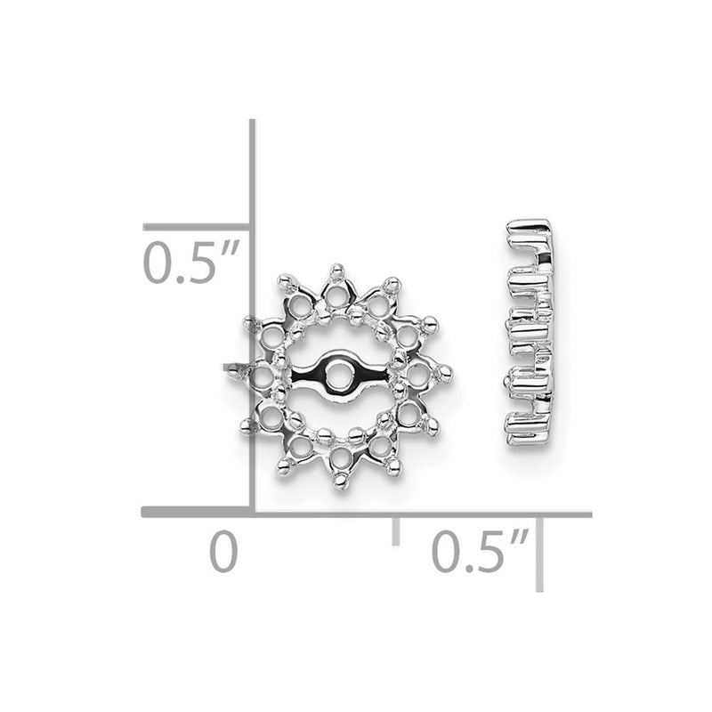 10K White Gold Fancy Diamond Earring Jacket Mountings
