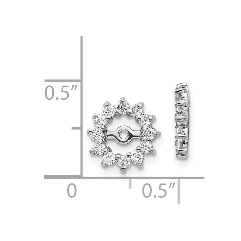14K White Gold Aa Diamond Earring Jacket